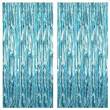 Birthday Backdrop with Glittering Tassels Blue color - خلفية عيد الميلاد شراشيب لامعة لون أزرق