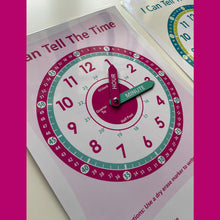 Telling Time Learning Clock - Pink _ ساعة تعليمية لمعرفة الوقت -باللون الوردي