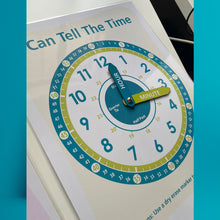 Telling Time Learning Clock - Green _ ساعة تعليمية لمعرفة الوقت - باللون الأخضر
