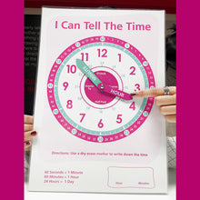 Telling Time Learning Clock - Pink _ ساعة تعليمية لمعرفة الوقت -باللون الوردي