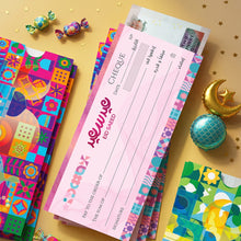 Eid Money Cheque Envelopes /Set of 6  - أظرف العيدية و الصدقة على شكل شيك بنكي/ مجموعة من ٦