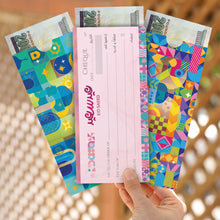 Eid Money Cheque Envelopes /Set of 6  - أظرف العيدية و الصدقة على شكل شيك بنكي/ مجموعة من ٦