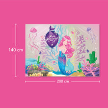 Birthday Fabric Backdrop Mermaid theme - خلفية عيد ميلاد قماش تصميم ميرميد