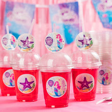 12 Disposable Plastic printed Cups Mermaid theme - مجموعة من ١٢ كوب بلاستيك مطبوعة تصميم ميرميد