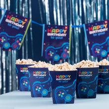 Birthday Popcorn Paper Cups Qty of 12 Gamer theme  - مجموعة من ١٢ كوب ورقي لفشار عيد الميلاد تصميم جيمر
