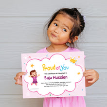 Certificate of achievements girly - شهادة تقدير الانجازات  بناتي