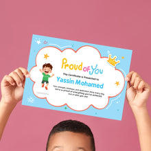 Certificate of achievements boys - شهادة تقدير الانجازات  أولادي
